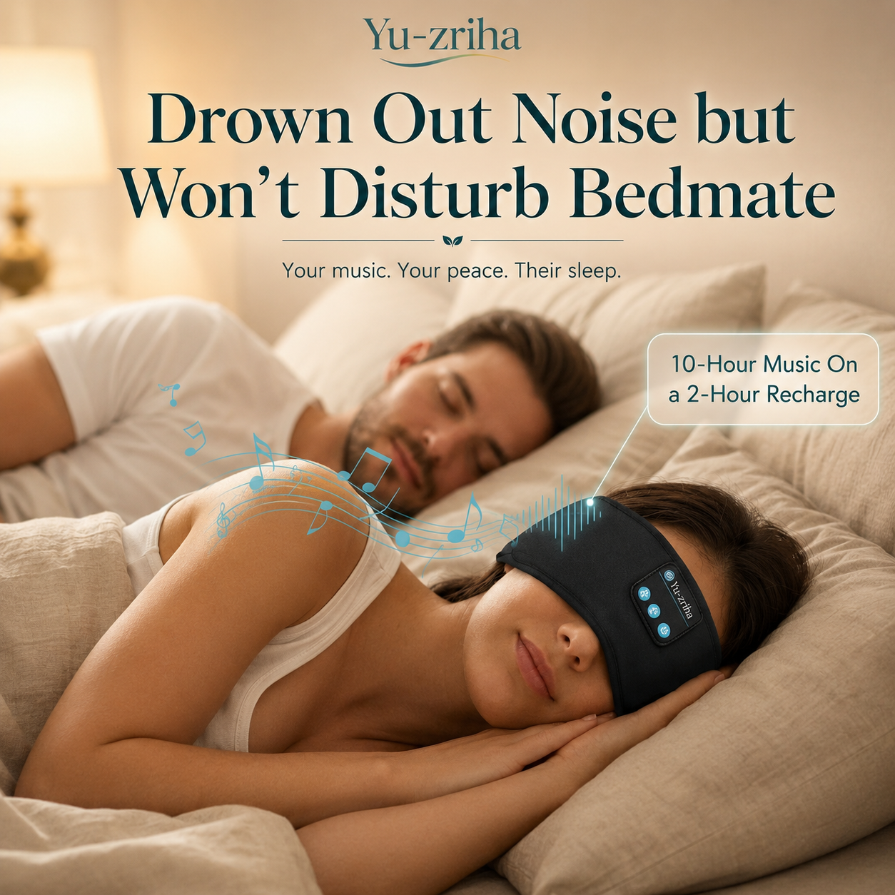 Bluetooth Sleep Headband – Wireless Headphones, Built-In Speakers, Comfortable Fabric, 10-Hour Battery Life