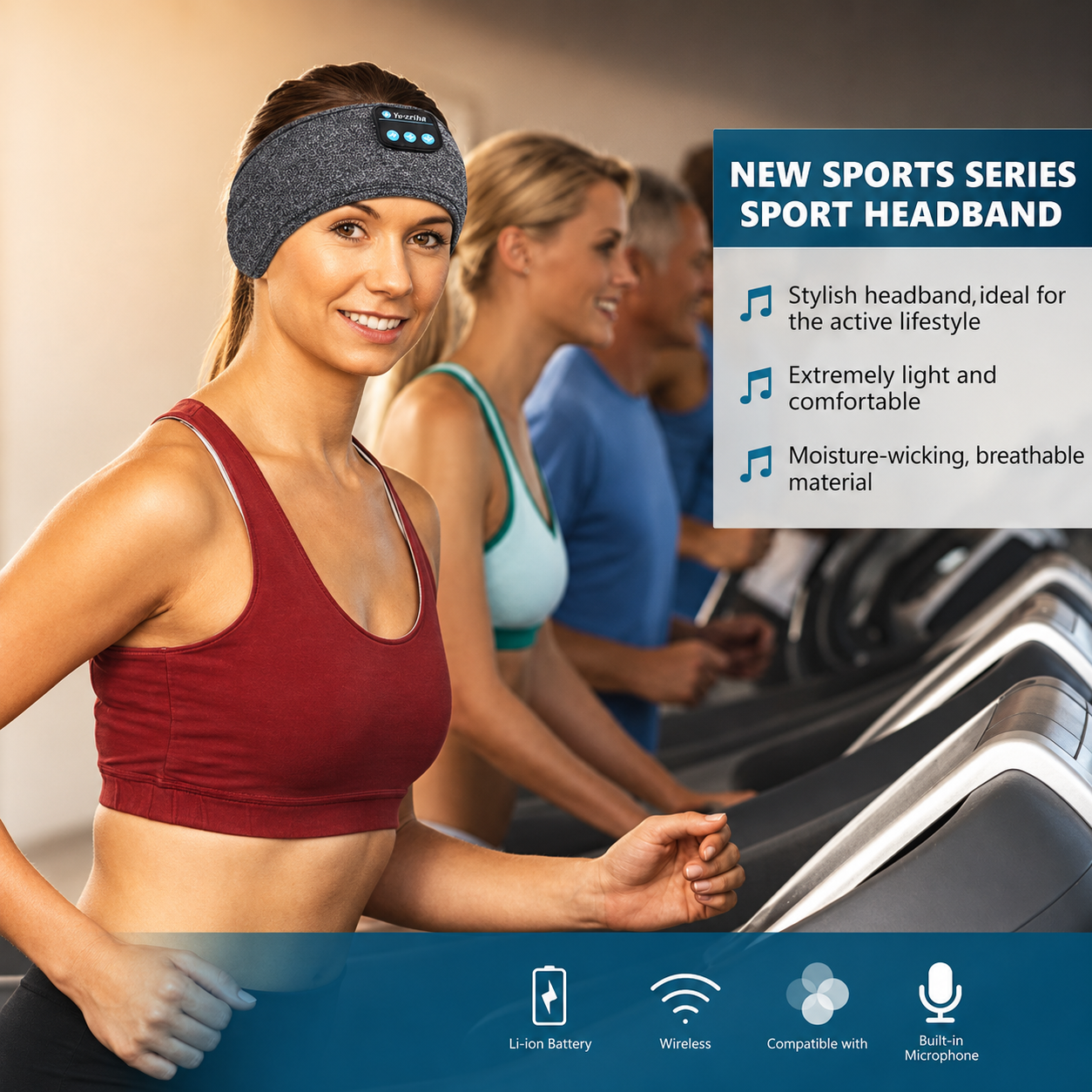 Bluetooth Sleep Headband – Wireless Headphones, Built-In Speakers, Comfortable Fabric, 10-Hour Battery Life